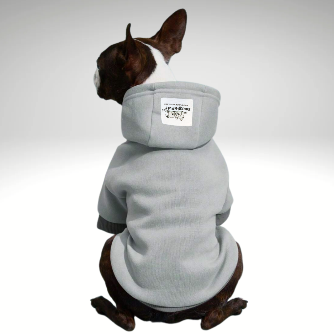 Grey Snuggle Muttzzz Warm Dog Jersey with Hoodie