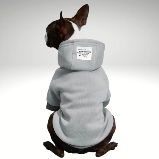 Grey Snuggle Muttzzz Warm Dog Jersey with Hoodie